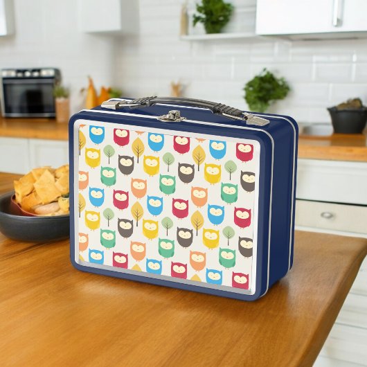 Lunch Box Motif de hibou multicolore