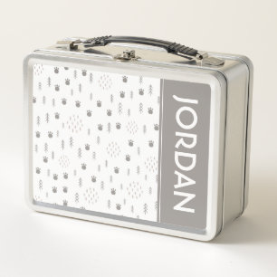 Lunch Box Motif de la piste animale du bois mûre