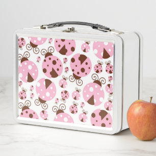 Lunch Box Motif De Ladybugs, Mignons Ladybugs, Pink Ladybugs