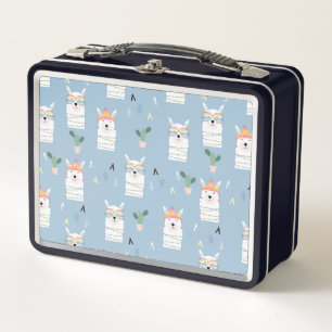 Lunch Box Motif de lama de lunettes de soleil d'arc-en-ciel