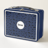 Lunch Box Motif de l'école de requin noir et blanc Ombre (Devant)