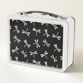 Lunch Box Motif de libellules japonais, noir et blanc (Dos)