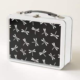 Lunch Box Motif de libellules japonais, noir et blanc