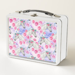 Lunch Box Motif de licornes et de roses