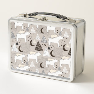 Lunch Box Motif de l'ours de bois du mignon Doodland