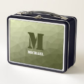 Lunch Box Motif de maille géométrique vert clair de l'armée (Devant)