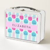 Lunch Box Motif de méduses, Mignonne méduse, Mer, Votre nom (Devant)