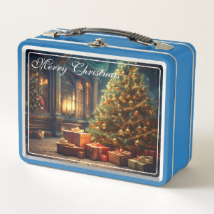 Lunch Box Motif de Noël avec des cadeaux sous l'arbre de Noë