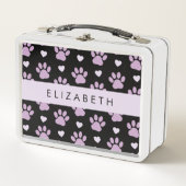 Lunch Box Motif De Pâtes, Pâtes Lilac, Coeurs, Votre Nom (Devant)