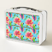 Lunch Box Motif de perroquet et de fleurs tropicales (Dos)