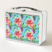 Lunch Box Motif de perroquet et de fleurs tropicales (Devant)