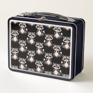 Lunch Box Motif de Raton Laveur Noir Design