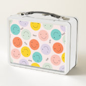 Lunch Box Motif de visage joyeux souriant coloré (Dos)