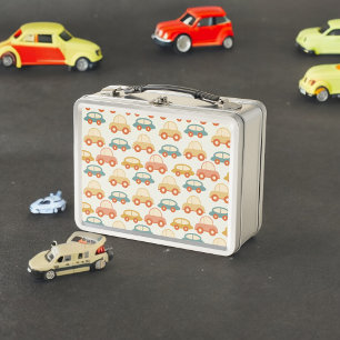 Lunch Box Motif de voitures multicolores vintages