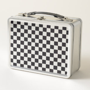 Lunch Box Motif d'emballage/échecs - noir