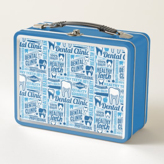 Lunch Box Motif dentaire bleu de clinique (Devant)