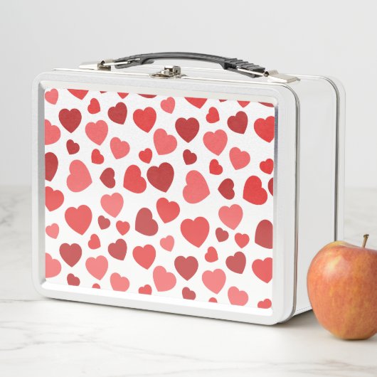 Lunch Box Motif Des Coeurs, Coeurs Rouges, Motif Des Coeurs (En situation)