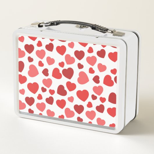 Lunch Box Motif Des Coeurs, Coeurs Rouges, Motif Des Coeurs (Dos)