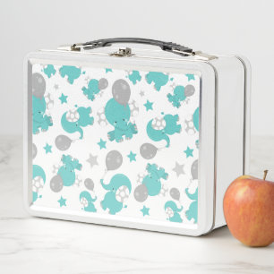 Lunch Box Motif Des Eléphants Bleus, Eléphants Mignons, Étoi