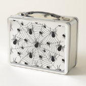 Lunch Box Motif d'Halloween Black White araignées (Dos)