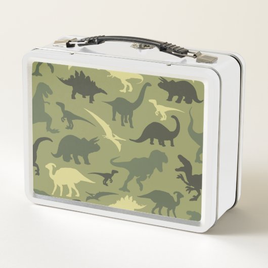 Lunch Box Motif Dinosaure, Silhouette Dinosaure, Dino Vert (Dos)