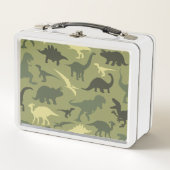 Lunch Box Motif Dinosaure, Silhouette Dinosaure, Dino Vert (Devant)