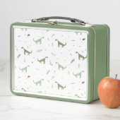 Lunch Box Motif Dinosaure Vert (En situation)
