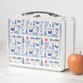 Lunch Box Motif d'oiseau d'hiver d'art populaire (En situation)