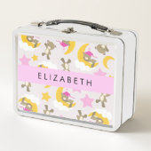 Lunch Box Motif D'Ours, Nounours, Étoiles, Votre Nom (Devant)