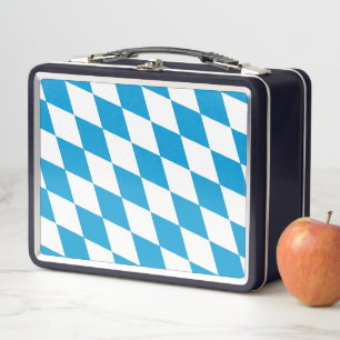 Lunch Box Motif Drapeau Diamant Bavière bleu et blanc