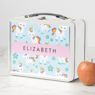 Lunch Box Motif D'Unicornes, De Bonnes Unicornes, Votre Nom
