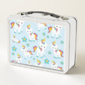 Lunch Box Motif D'Unicornes, De Mignons Unicornes, Fleurs (Dos)