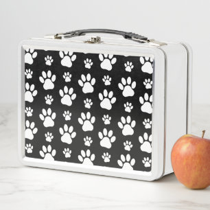 Lunch Box Motif, Empreintes de pattes, pattes de chien, noir