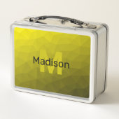 Lunch Box Motif en maille géométrique gris foncé jaune (Dos)