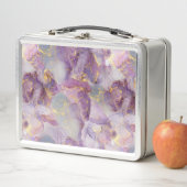 Lunch Box Motif en marbre Pastel Lilac, Parties scintillant (En situation)
