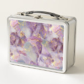 Lunch Box Motif en marbre Pastel Lilac, Parties scintillant (Devant)