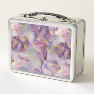 Lunch Box Motif en marbre Pastel Lilac, Parties scintillant