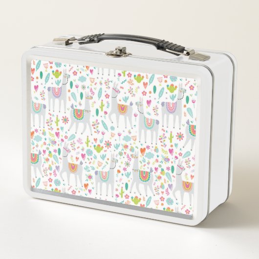 Lunch Box Motif en pastel mignon de lama (Devant)