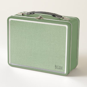 Lunch Box Motif en toile verte Monogrammé