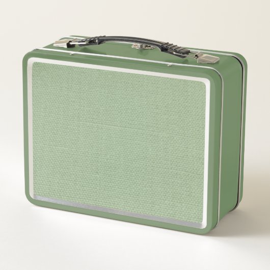 Lunch Box Motif en toile verte Monogrammé (Dos)