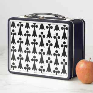 Lunch Box Motif Ermine, Motif Médiéval, Noir sur Blanc