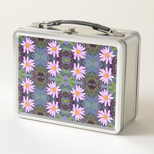 Lunch Box Motif Fleur de marmite rose rétro (Devant)