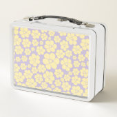 Lunch Box Motif Fleur - Pastel Jaune et Violet (Dos)