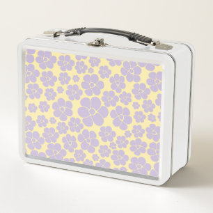 Lunch Box Motif Fleur - Pastel Jaune et Violet