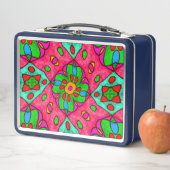 Lunch Box Motif Fleurs Abstraites uniques (En situation)