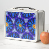 Lunch Box Motif Fleurs bleues Abstraites (En situation)