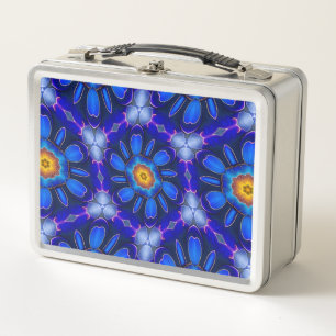 Lunch Box Motif Fleurs bleues Abstraites