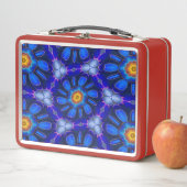 Lunch Box Motif Fleurs bleues Abstraites (En situation)