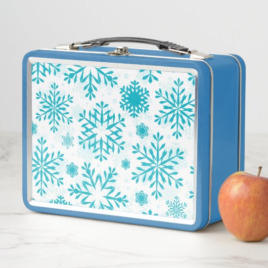 Lunch Box Motif Flocon de Neige Bleu (En situation)
