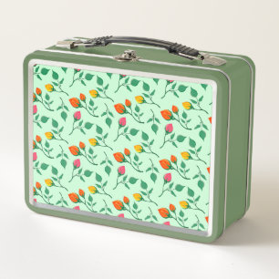 Lunch Box Motif floral avec fleurs roses colorées